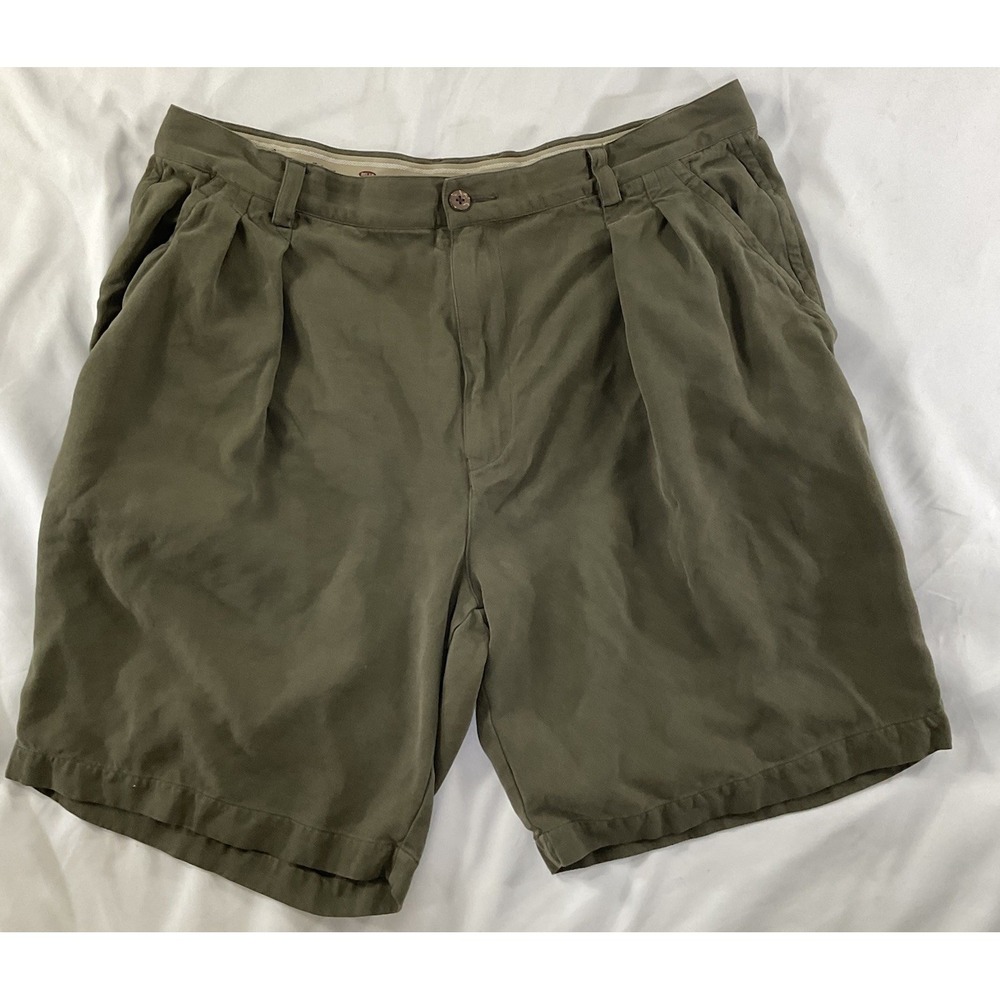 Tommy Bahama Shorts Mens 36 Pleated Front 100% Silk Pockets Preppy 8" Inseam 197